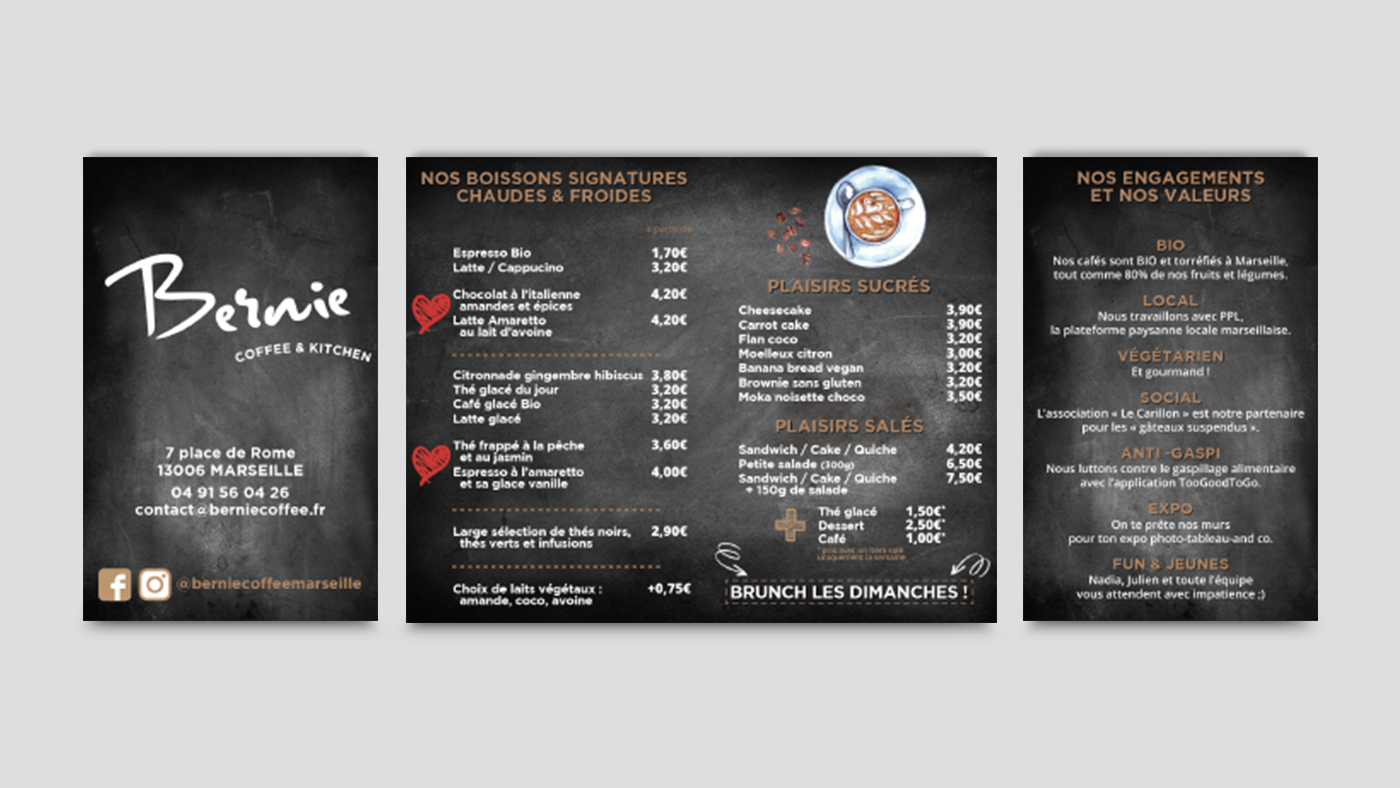 Bernie - Menu de restaurant